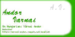andor varnai business card